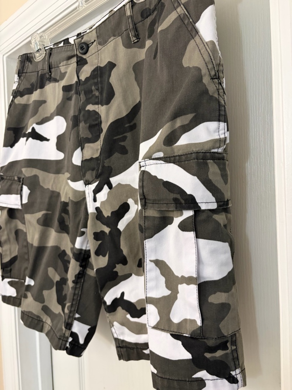 Rothco BDU Camo Cargo Shorts Mens Large White Gray Camouflage Military Tactical - Picture 2 of 13